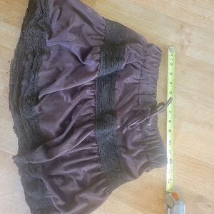 Velvet and Crochet A line Skater Skirt Boho